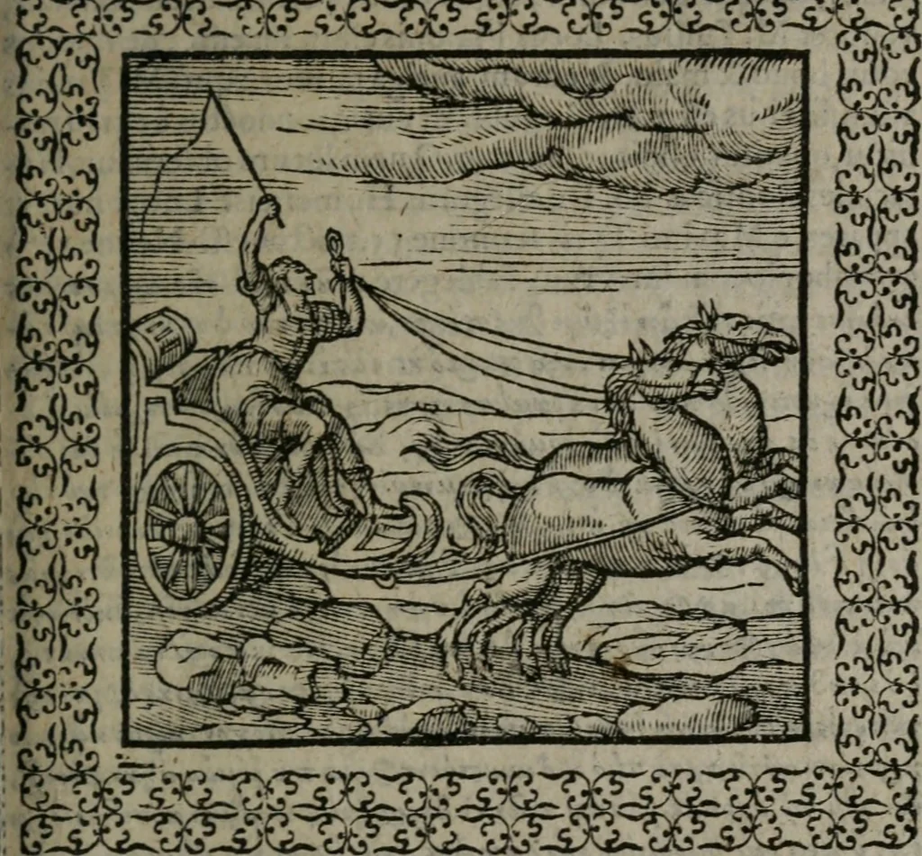 An illustration from Omnia Andreae Alciati v.c. emblemata : cum commentariis, quibus emblematum omnium aperta origine, mens auctoris explicatur, & obscura omnia dubiáque illustrantur, 1577, leaf 230