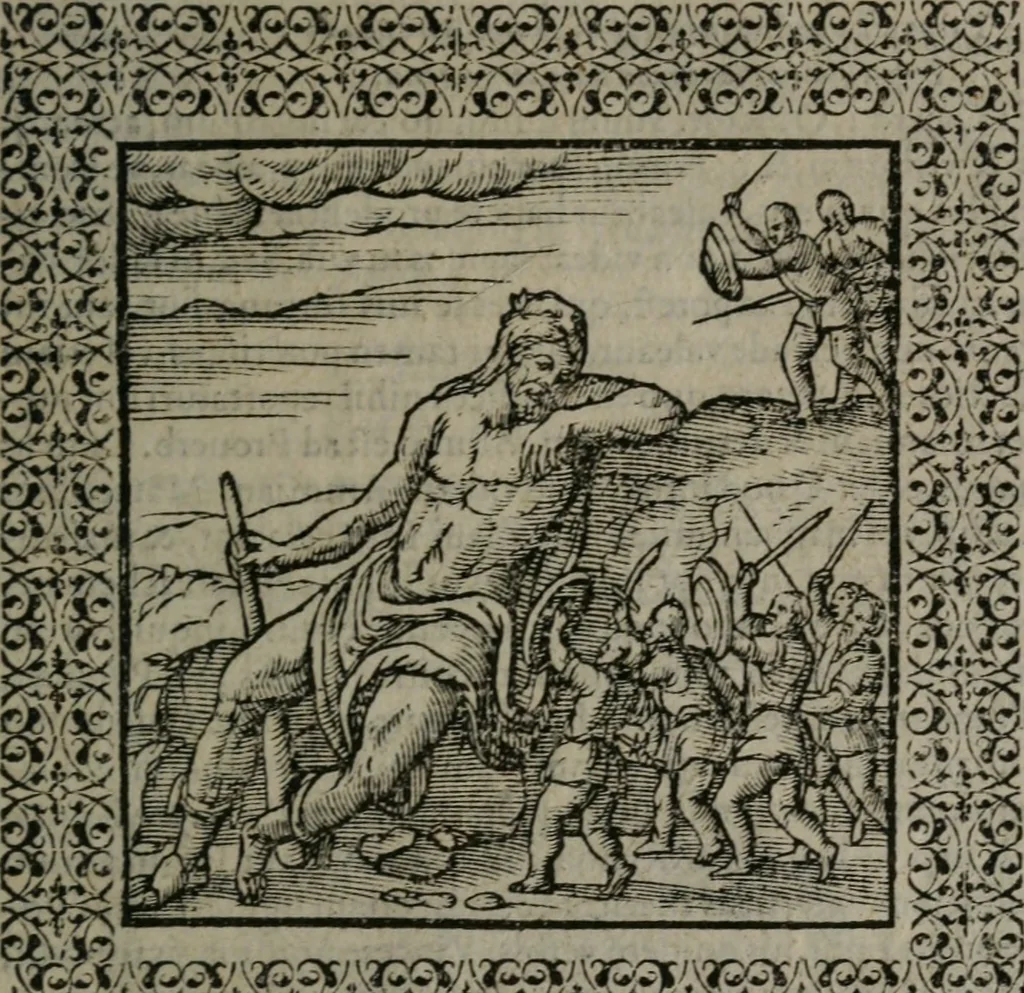 An illustration from Omnia Andreae Alciati v.c. emblemata : cum commentariis, quibus emblematum omnium aperta origine, mens auctoris explicatur, & obscura omnia dubiáque illustrantur, 1577, leaf 238