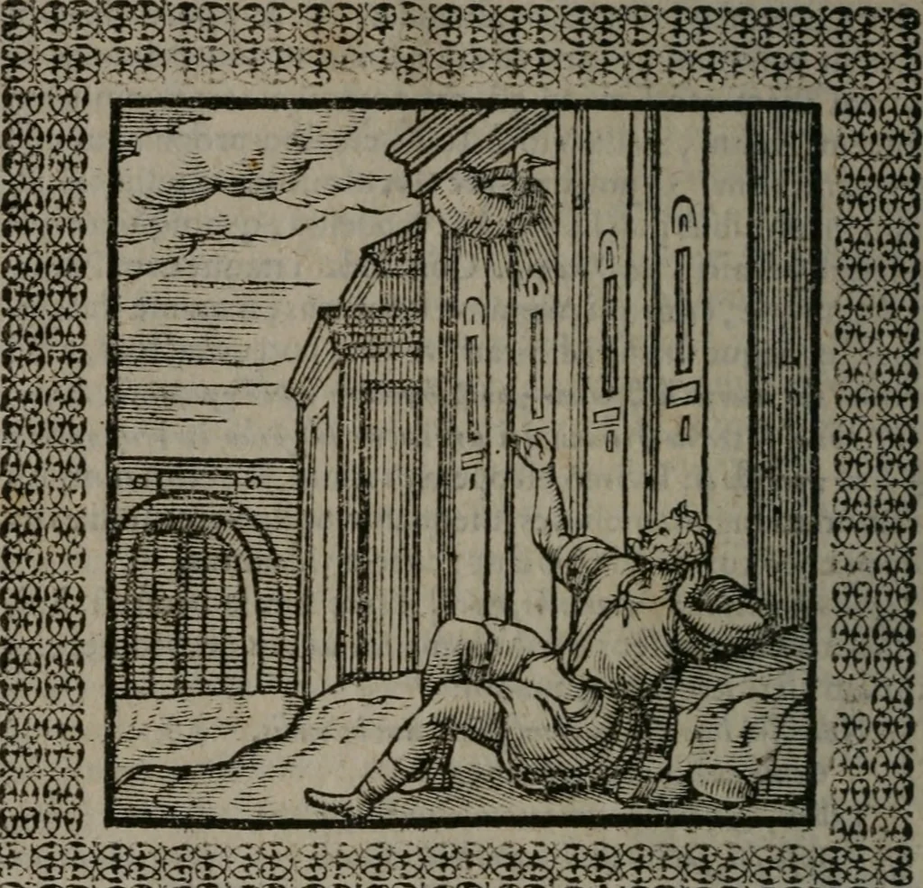 An illustration from Omnia Andreae Alciati v.c. emblemata : cum commentariis, quibus emblematum omnium aperta origine, mens auctoris explicatur, & obscura omnia dubiáque illustrantur, 1577, leaf 271