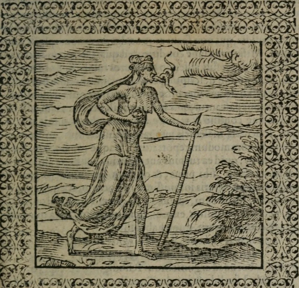 An illustration from Omnia Andreae Alciati v.c. emblemata : cum commentariis, quibus emblematum omnium aperta origine, mens auctoris explicatur, & obscura omnia dubiáque illustrantur, 1577, leaf 274