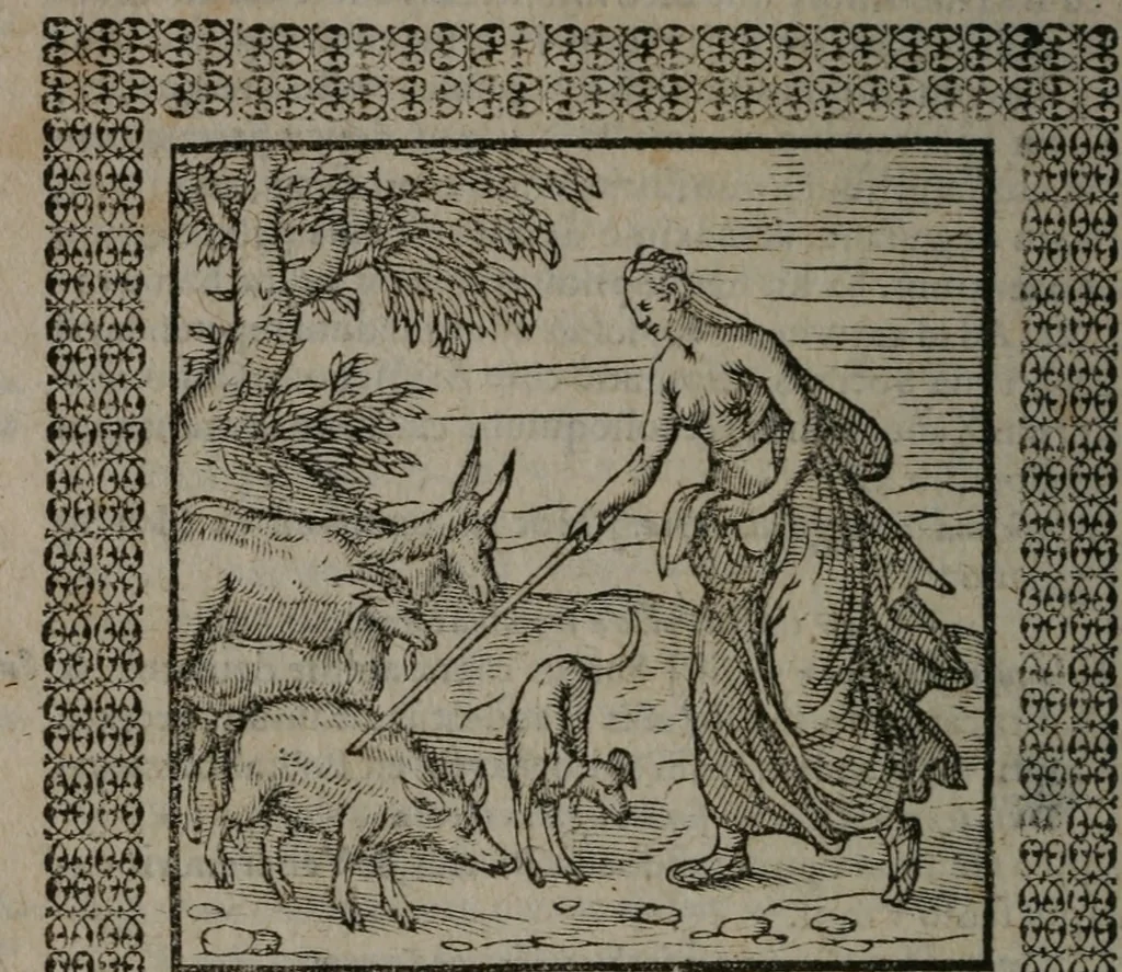 An illustration from Omnia Andreae Alciati v.c. emblemata : cum commentariis, quibus emblematum omnium aperta origine, mens auctoris explicatur, & obscura omnia dubiáque illustrantur, 1577, leaf 287