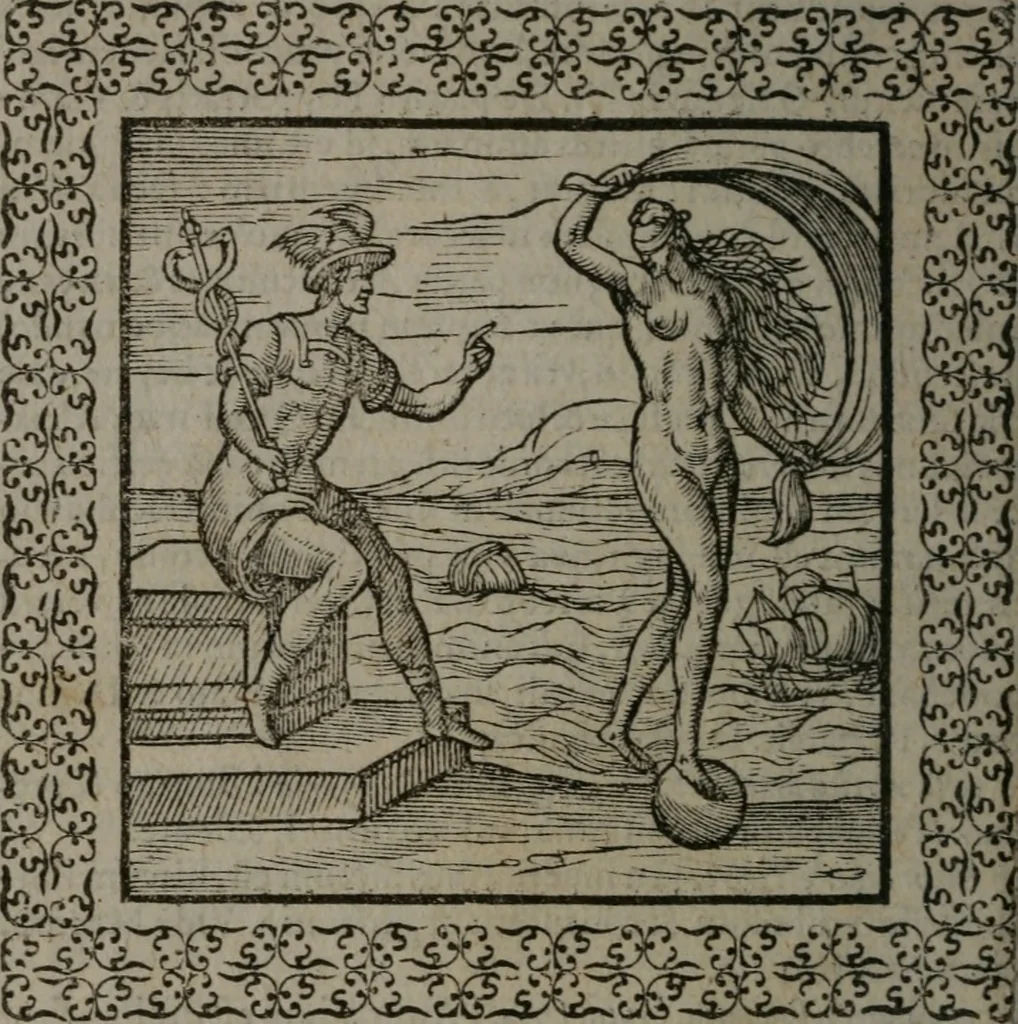An illustration from Omnia Andreae Alciati v.c. emblemata : cum commentariis, quibus emblematum omnium aperta origine, mens auctoris explicatur, & obscura omnia dubiáque illustrantur, 1577, leaf 341