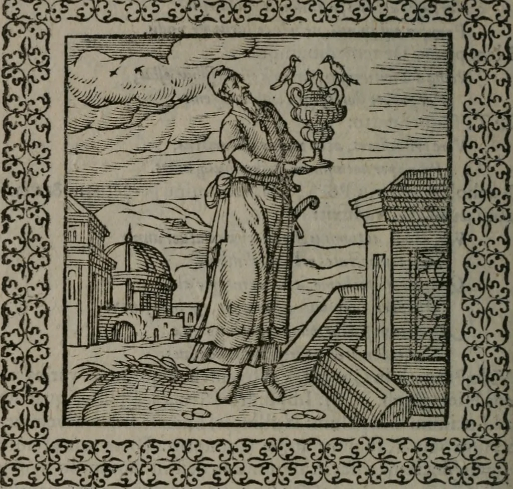 An illustration from Omnia Andreae Alciati v.c. emblemata : cum commentariis, quibus emblematum omnium aperta origine, mens auctoris explicatur, & obscura omnia dubiáque illustrantur, 1577, leaf 349