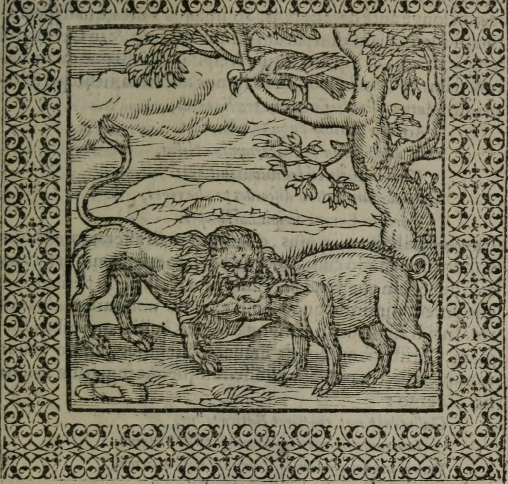 An illustration from Omnia Andreae Alciati v.c. emblemata : cum commentariis, quibus emblematum omnium aperta origine, mens auctoris explicatur, & obscura omnia dubiáque illustrantur, 1577, leaf 430