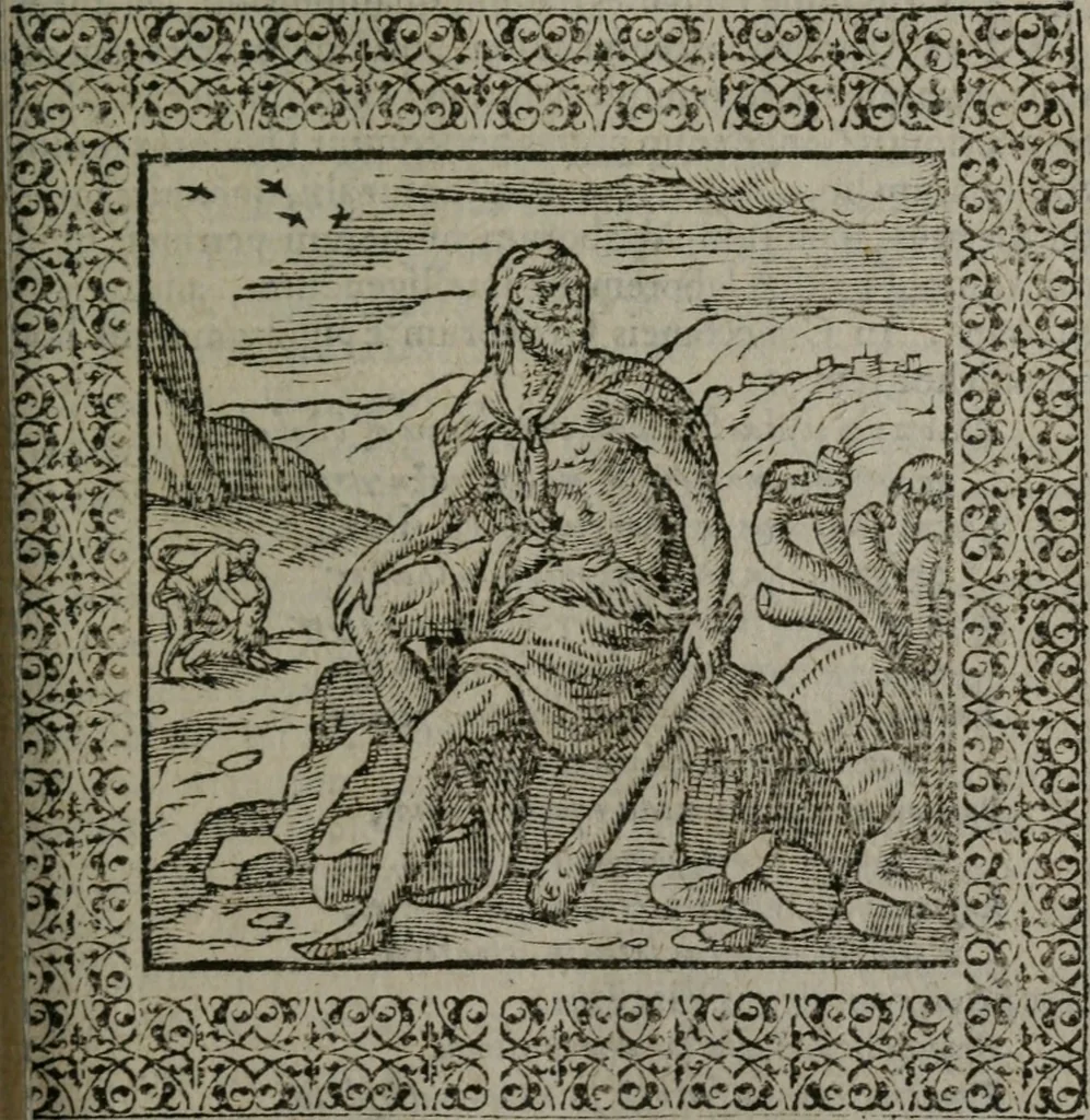 An illustration from Omnia Andreae Alciati v.c. emblemata : cum commentariis, quibus emblematum omnium aperta origine, mens auctoris explicatur, & obscura omnia dubiáque illustrantur, 1577, leaf 464