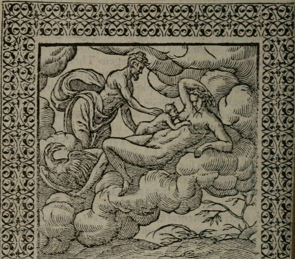 An illustration from Omnia Andreae Alciati v.c. emblemata : cum commentariis, quibus emblematum omnium aperta origine, mens auctoris explicatur, & obscura omnia dubiáque illustrantur, 1577, leaf 471