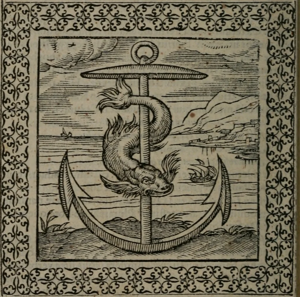 An illustration from Omnia Andreae Alciati v.c. emblemata : cum commentariis, quibus emblematum omnium aperta origine, mens auctoris explicatur, & obscura omnia dubiáque illustrantur, 1577, leaf 483