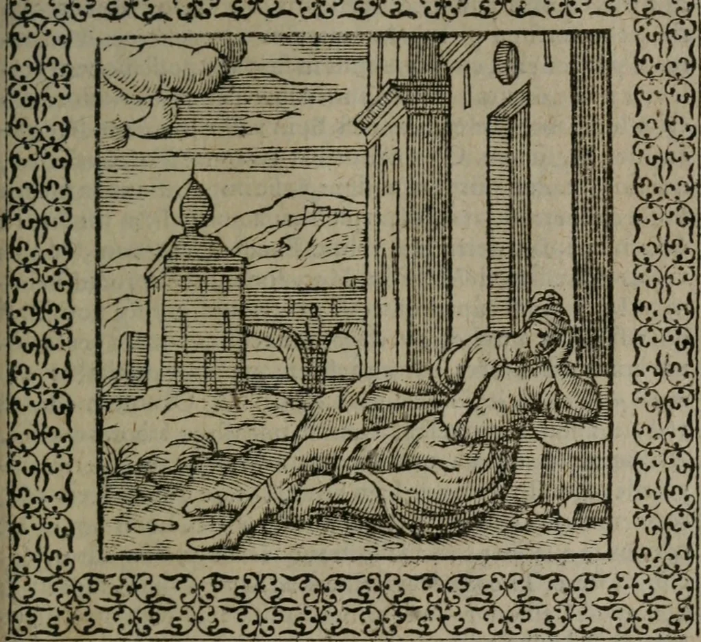 An illustration from Omnia Andreae Alciati v.c. emblemata : cum commentariis, quibus emblematum omnium aperta origine, mens auctoris explicatur, & obscura omnia dubiáque illustrantur, 1577, leaf 492