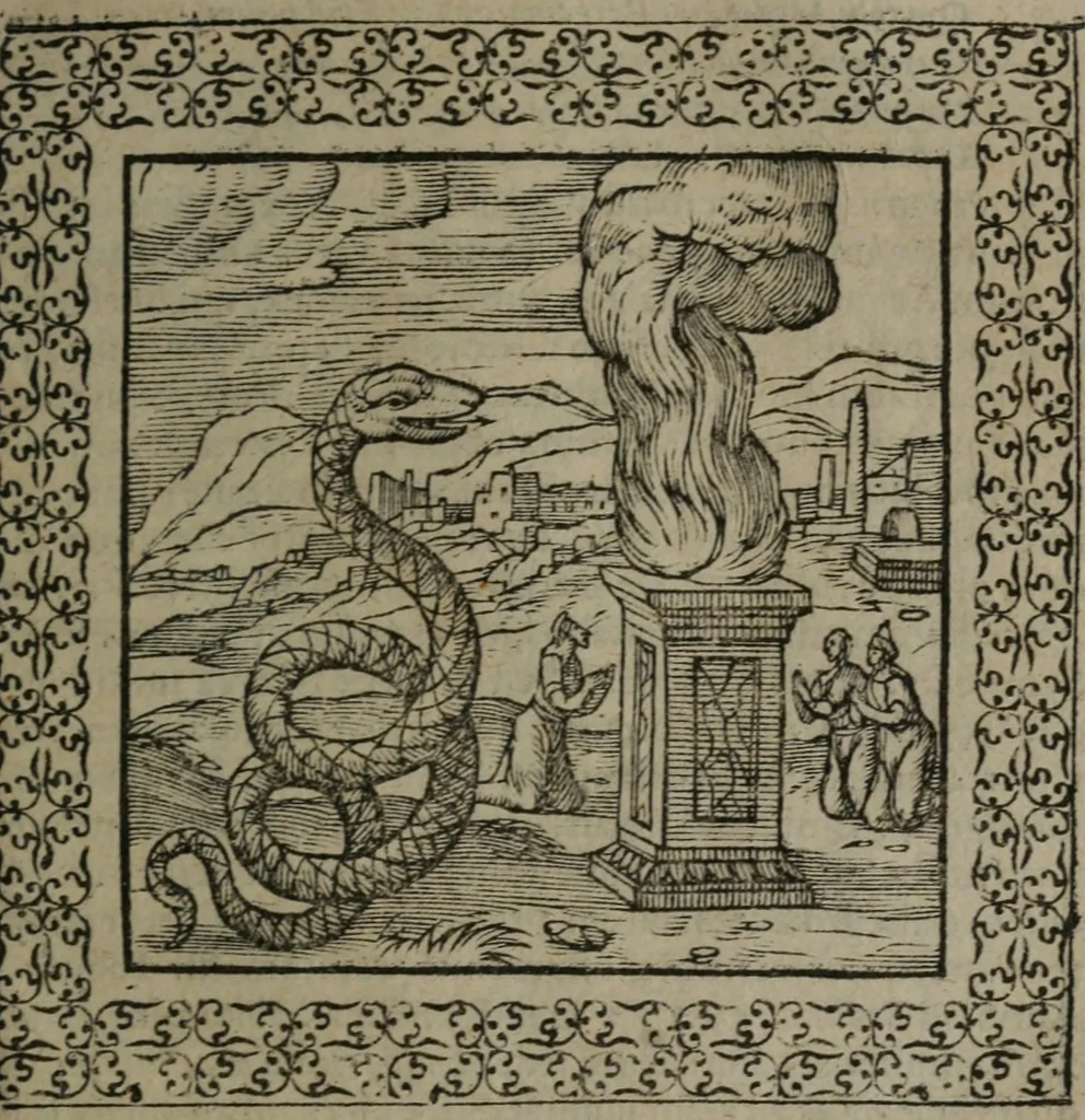 An illustration from Omnia Andreae Alciati v.c. emblemata : cum commentariis, quibus emblematum omnium aperta origine, mens auctoris explicatur, & obscura omnia dubiáque illustrantur, 1577, leaf 500