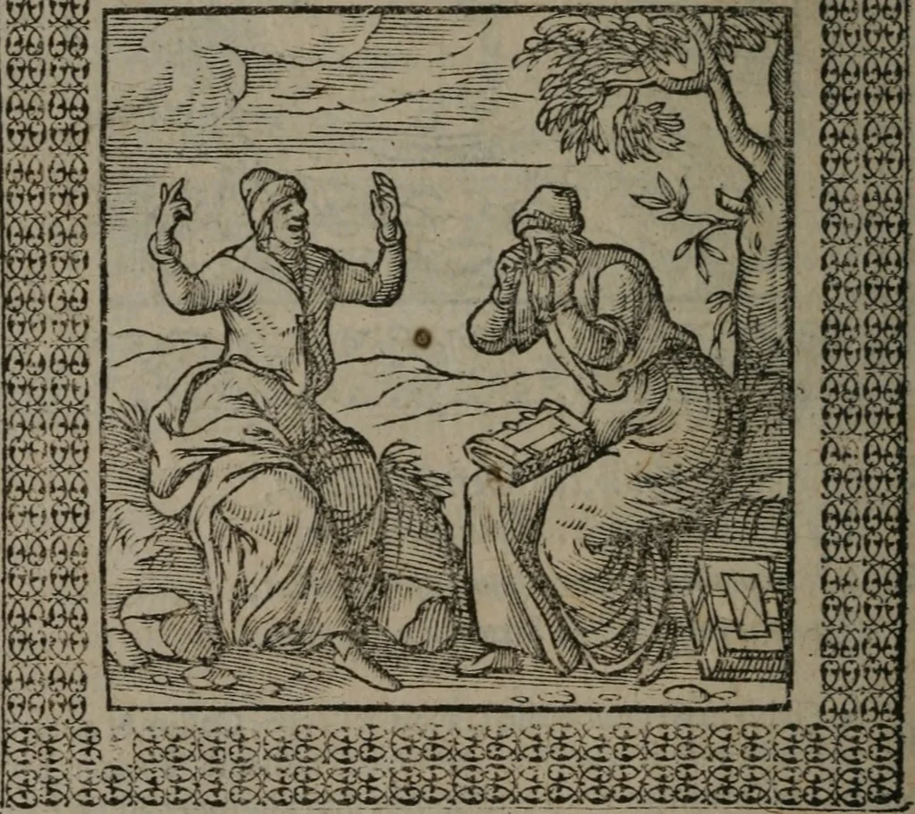An illustration from Omnia Andreae Alciati v.c. emblemata : cum commentariis, quibus emblematum omnium aperta origine, mens auctoris explicatur, & obscura omnia dubiáque illustrantur, 1577, leaf 503