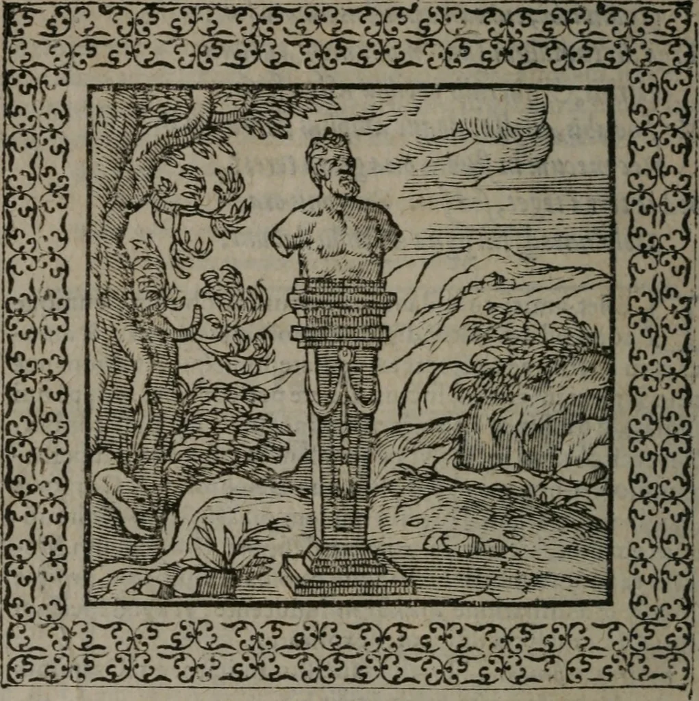 An illustration from Omnia Andreae Alciati v.c. emblemata : cum commentariis, quibus emblematum omnium aperta origine, mens auctoris explicatur, & obscura omnia dubiáque illustrantur, 1577, leaf 517