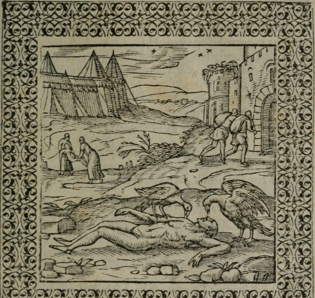 An illustration from Omnia Andreae Alciati v.c. emblemata : cum commentariis, quibus emblematum omnium aperta origine, mens auctoris explicatur, & obscura omnia dubiáque illustrantur, 1577, leaf 520