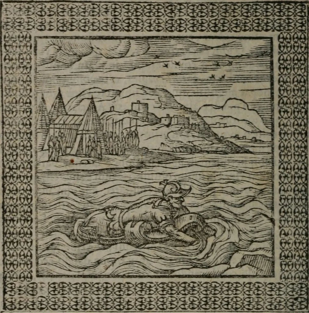 An illustration from Omnia Andreae Alciati v.c. emblemata : cum commentariis, quibus emblematum omnium aperta origine, mens auctoris explicatur, & obscura omnia dubiáque illustrantur, 1577, leaf 527