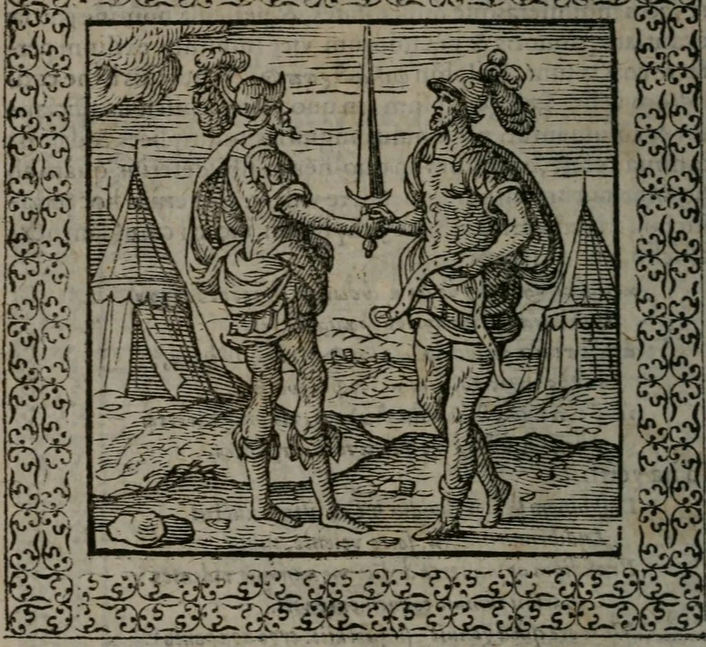 An illustration from Omnia Andreae Alciati v.c. emblemata : cum commentariis, quibus emblematum omnium aperta origine, mens auctoris explicatur, & obscura omnia dubiáque illustrantur, 1577, leaf 543