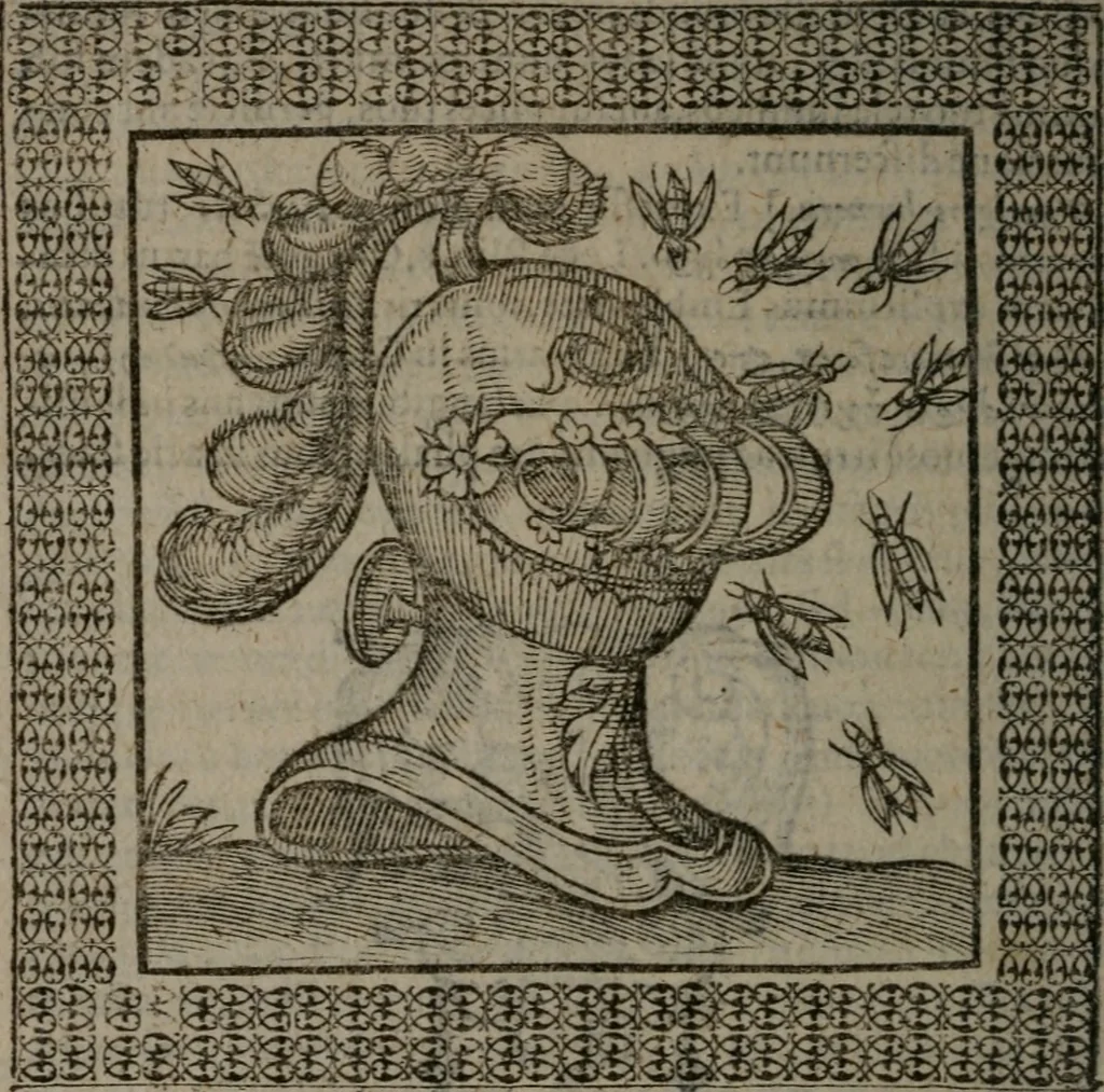 An illustration from Omnia Andreae Alciati v.c. emblemata : cum commentariis, quibus emblematum omnium aperta origine, mens auctoris explicatur, & obscura omnia dubiáque illustrantur, 1577, leaf 571