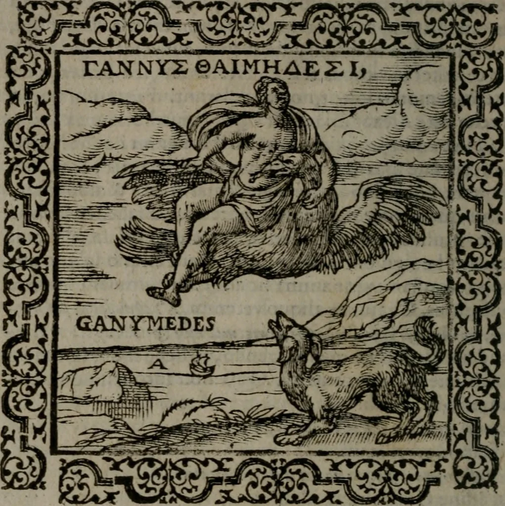 An illustration from Omnia Andreae Alciati v.c. emblemata : cum commentariis, quibus emblematum omnium aperta origine, mens auctoris explicatur, & obscura omnia dubiáque illustrantur, 1577, leaf 63