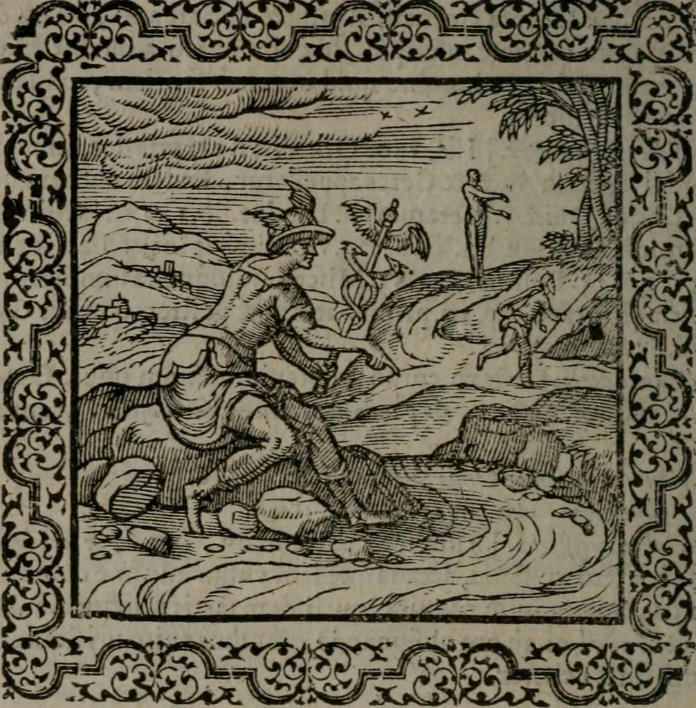 An illustration from Omnia Andreae Alciati v.c. emblemata : cum commentariis, quibus emblematum omnium aperta origine, mens auctoris explicatur, & obscura omnia dubiáque illustrantur, 1577, leaf 81