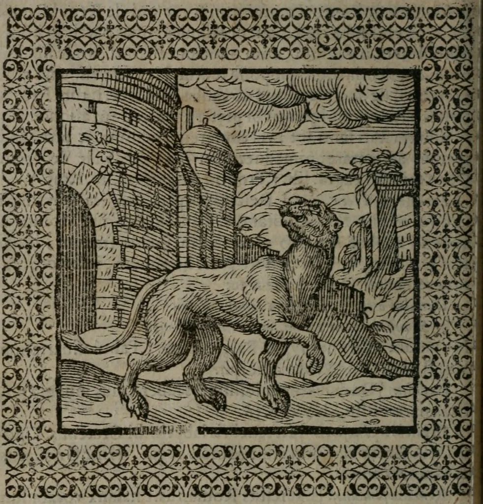 An illustration from Omnia Andreae Alciati v.c. emblemata : cum commentariis, quibus emblematum omnium aperta origine, mens auctoris explicatur, & obscura omnia dubiáque illustrantur, 1577, leaf 99