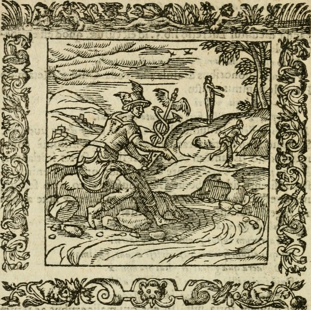 An illustration from Omnia Andreae Alciati V.C. Emblemata : cum commentariis, quibus emblematum detecta origine, dubia omnia, et obscura illustrantur, 1602, leaf 131