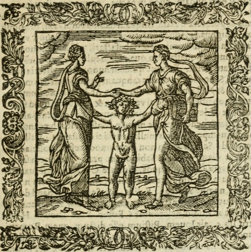 An illustration from Omnia Andreae Alciati V.C. Emblemata : cum commentariis, quibus emblematum detecta origine, dubia omnia, et obscura illustrantur, 1602, leaf 136