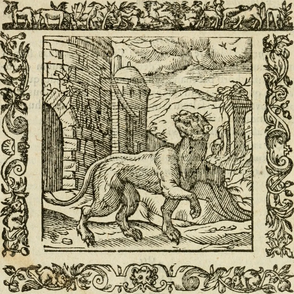 An illustration from Omnia Andreae Alciati V.C. Emblemata : cum commentariis, quibus emblematum detecta origine, dubia omnia, et obscura illustrantur, 1602, leaf 157