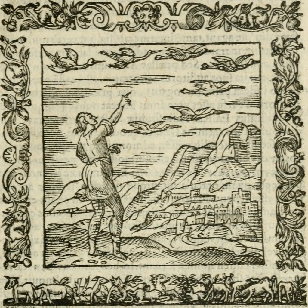 An illustration from Omnia Andreae Alciati V.C. Emblemata : cum commentariis, quibus emblematum detecta origine, dubia omnia, et obscura illustrantur, 1602, leaf 182