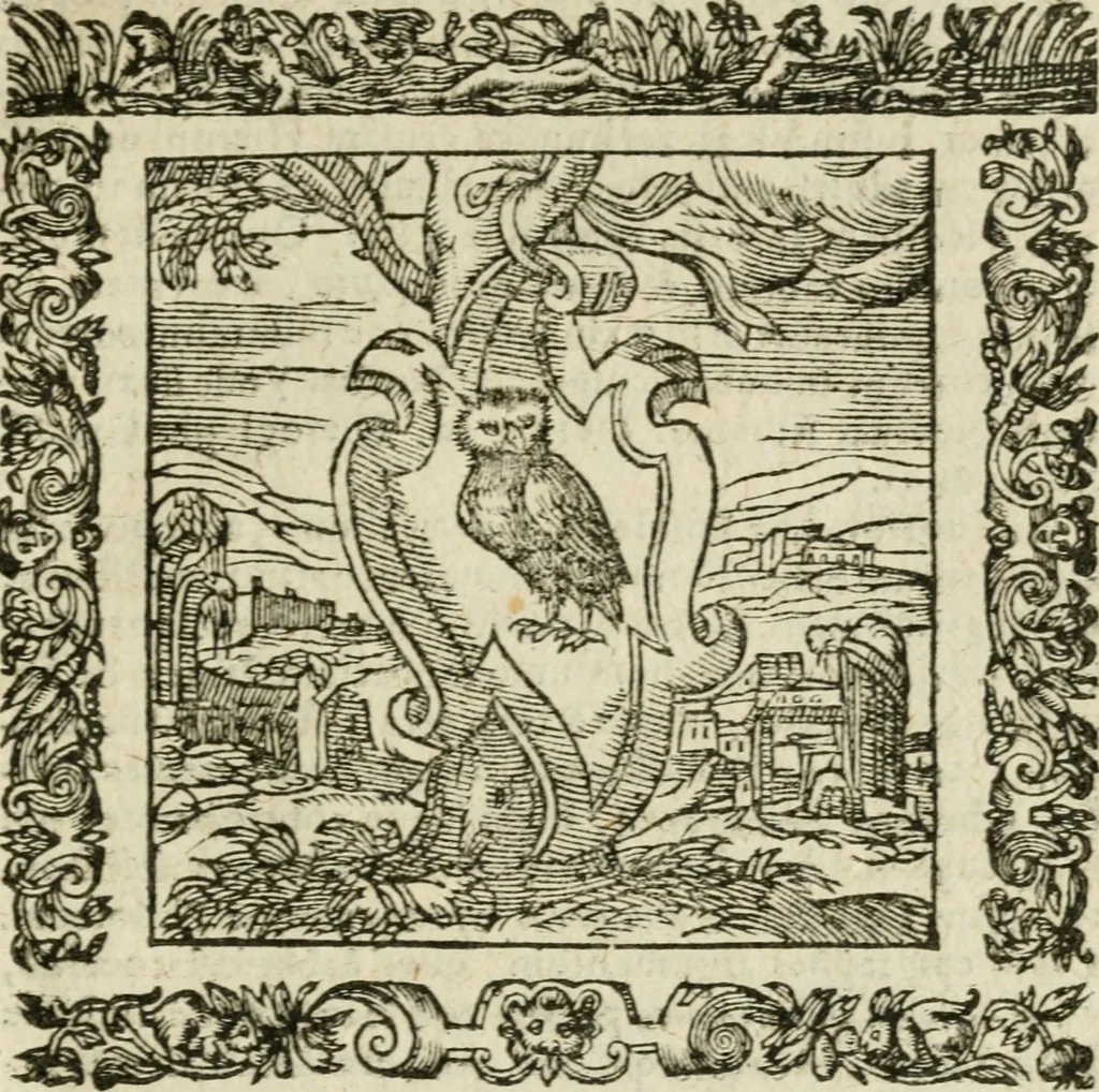 An illustration from Omnia Andreae Alciati V.C. Emblemata : cum commentariis, quibus emblematum detecta origine, dubia omnia, et obscura illustrantur, 1602, leaf 192