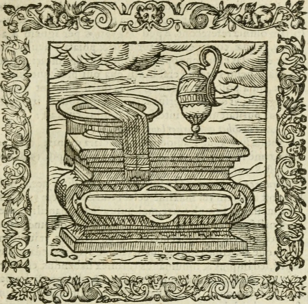 An illustration from Omnia Andreae Alciati V.C. Emblemata : cum commentariis, quibus emblematum detecta origine, dubia omnia, et obscura illustrantur, 1602, leaf 256