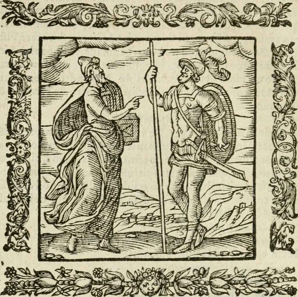 An illustration from Omnia Andreae Alciati V.C. Emblemata : cum commentariis, quibus emblematum detecta origine, dubia omnia, et obscura illustrantur, 1602, leaf 299