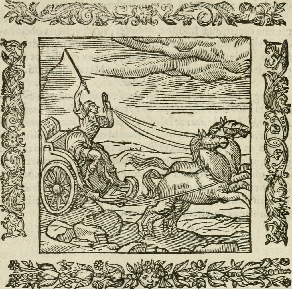 An illustration from Omnia Andreae Alciati V.C. Emblemata : cum commentariis, quibus emblematum detecta origine, dubia omnia, et obscura illustrantur, 1602, leaf 351