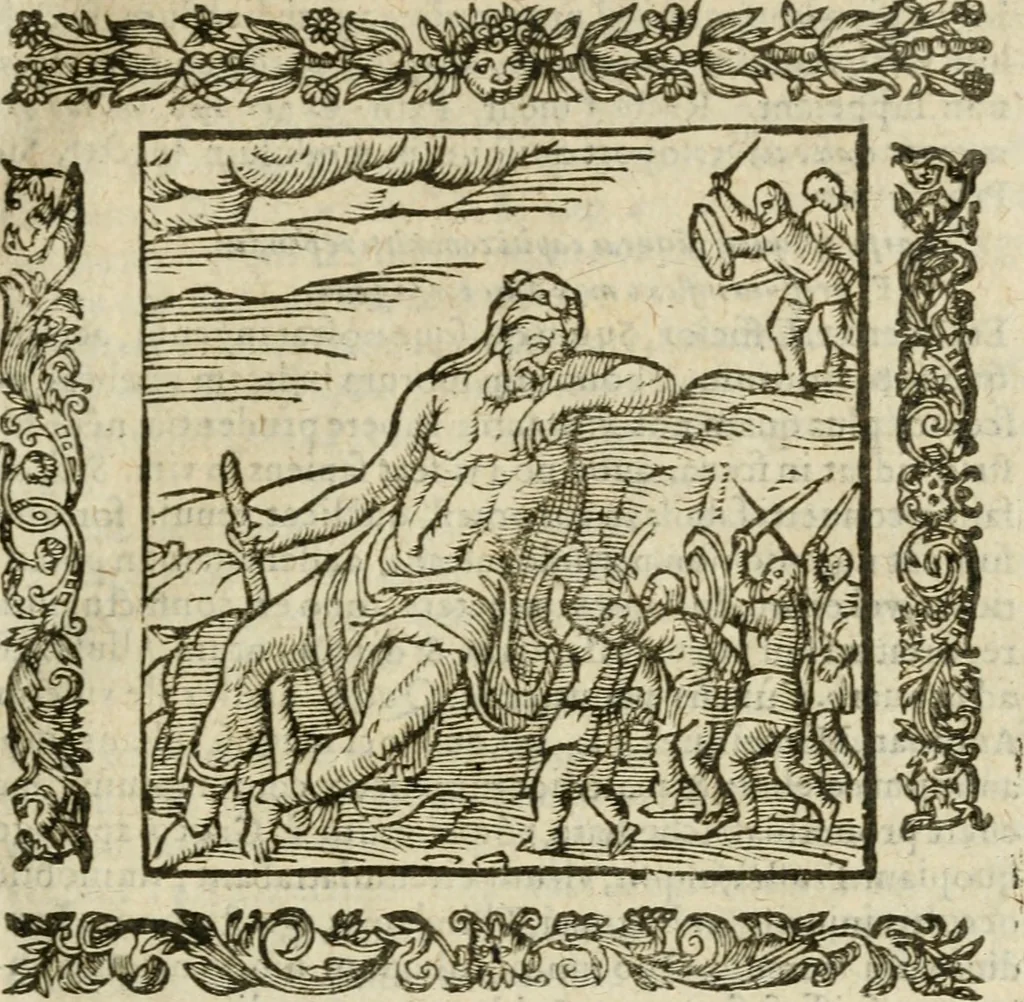 An illustration from Omnia Andreae Alciati V.C. Emblemata : cum commentariis, quibus emblematum detecta origine, dubia omnia, et obscura illustrantur, 1602, leaf 362