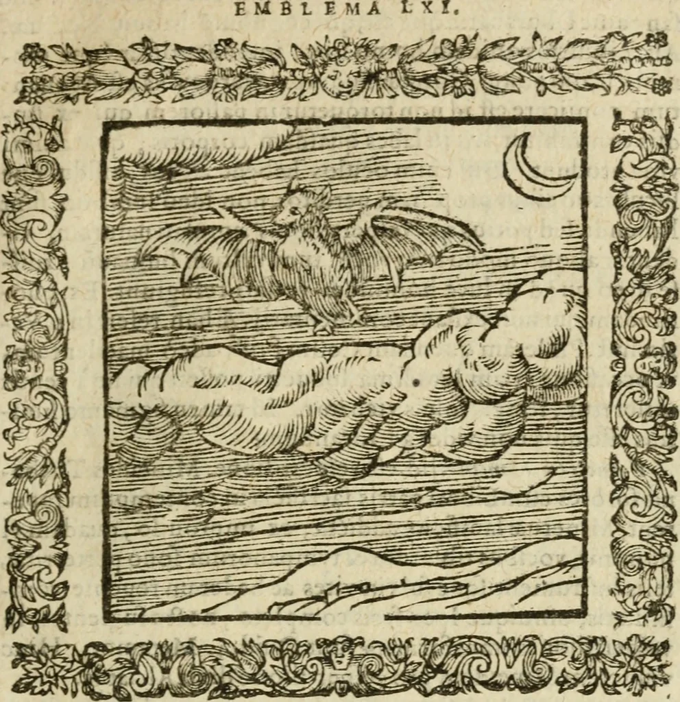 An illustration from Omnia Andreae Alciati V.C. Emblemata : cum commentariis, quibus emblematum detecta origine, dubia omnia, et obscura illustrantur, 1602, leaf 370