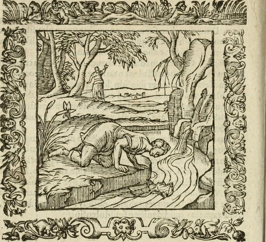 An illustration from Omnia Andreae Alciati V.C. Emblemata : cum commentariis, quibus emblematum detecta origine, dubia omnia, et obscura illustrantur, 1602, leaf 395