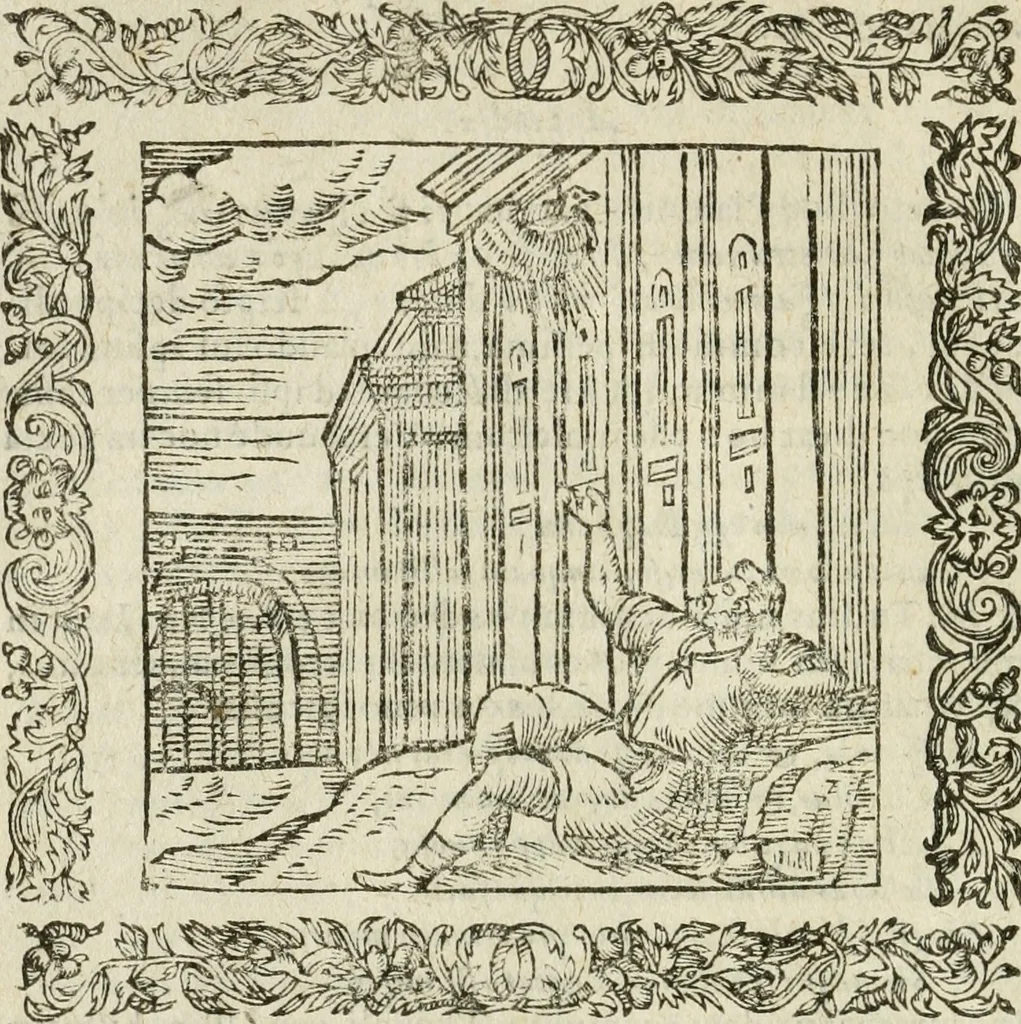 An illustration from Omnia Andreae Alciati V.C. Emblemata : cum commentariis, quibus emblematum detecta origine, dubia omnia, et obscura illustrantur, 1602, leaf 403