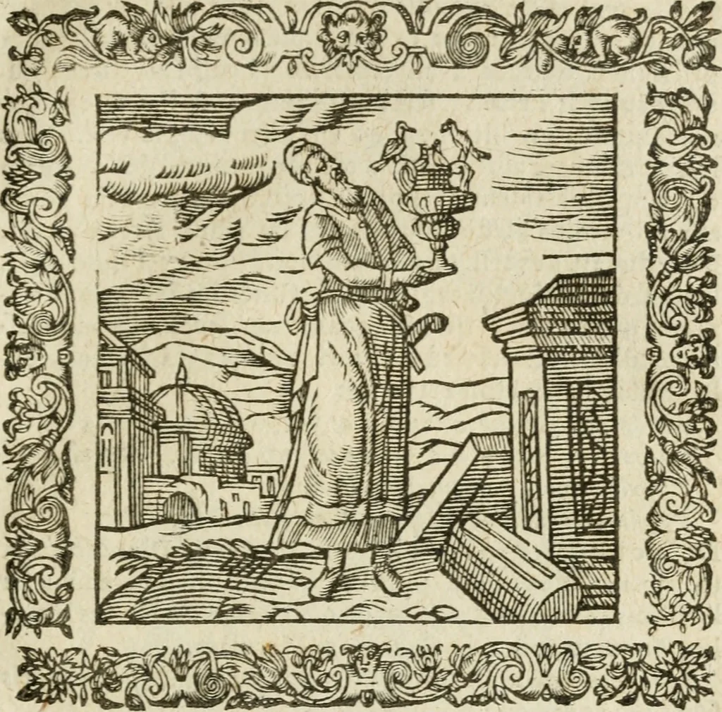 An illustration from Omnia Andreae Alciati V.C. Emblemata : cum commentariis, quibus emblematum detecta origine, dubia omnia, et obscura illustrantur, 1602, leaf 510