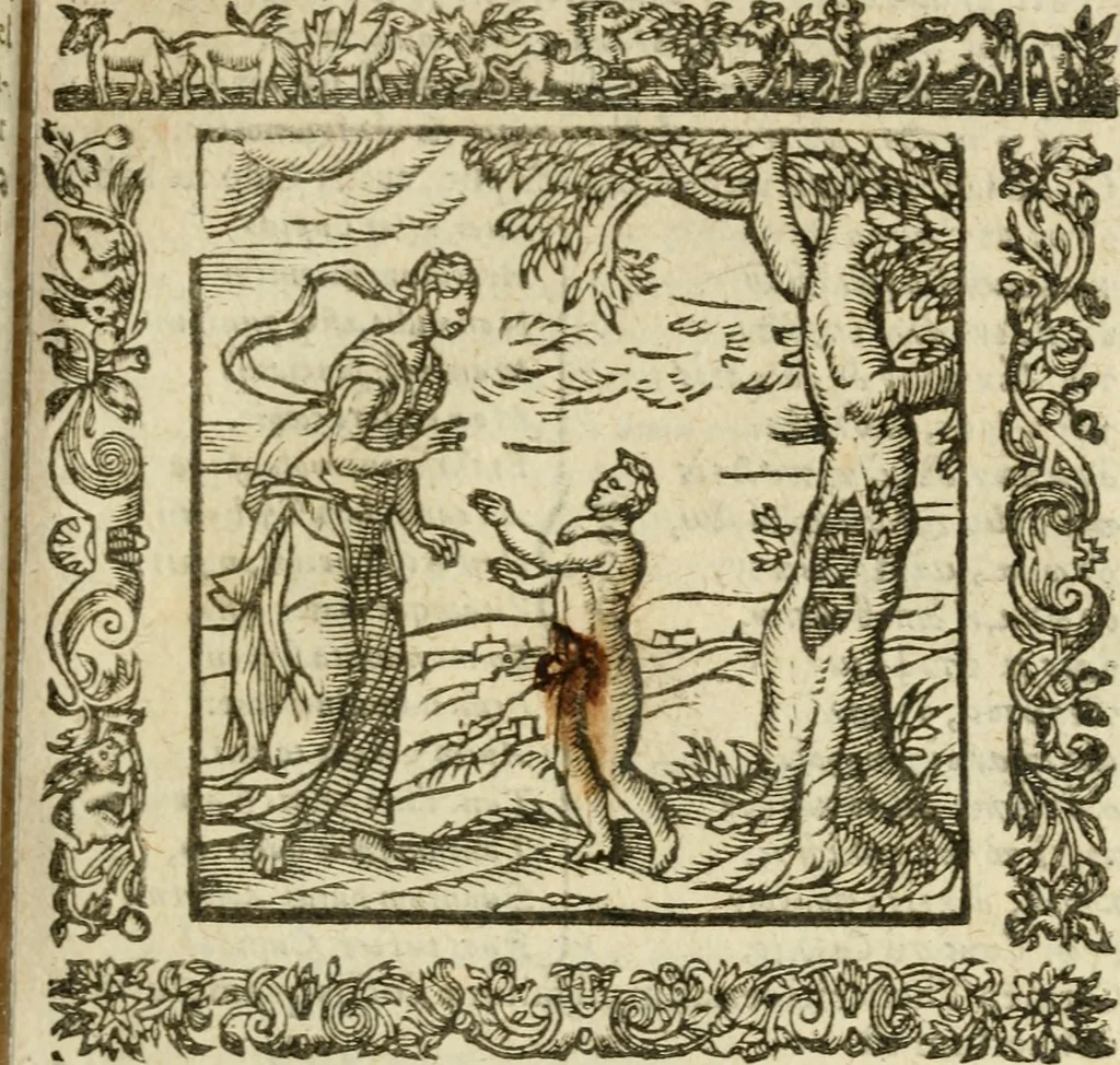 An illustration from Omnia Andreae Alciati V.C. Emblemata : cum commentariis, quibus emblematum detecta origine, dubia omnia, et obscura illustrantur, 1602, leaf 558