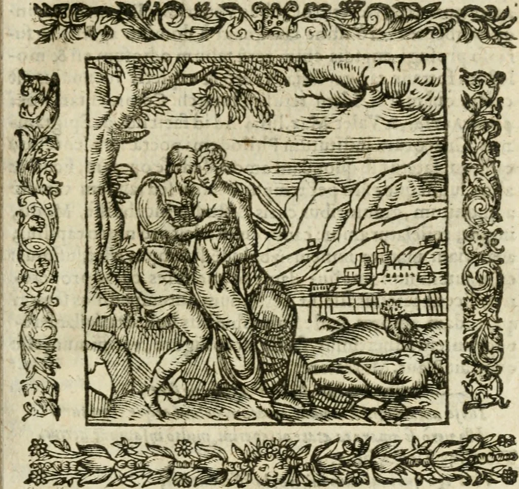 An illustration from Omnia Andreae Alciati V.C. Emblemata : cum commentariis, quibus emblematum detecta origine, dubia omnia, et obscura illustrantur, 1602, leaf 588