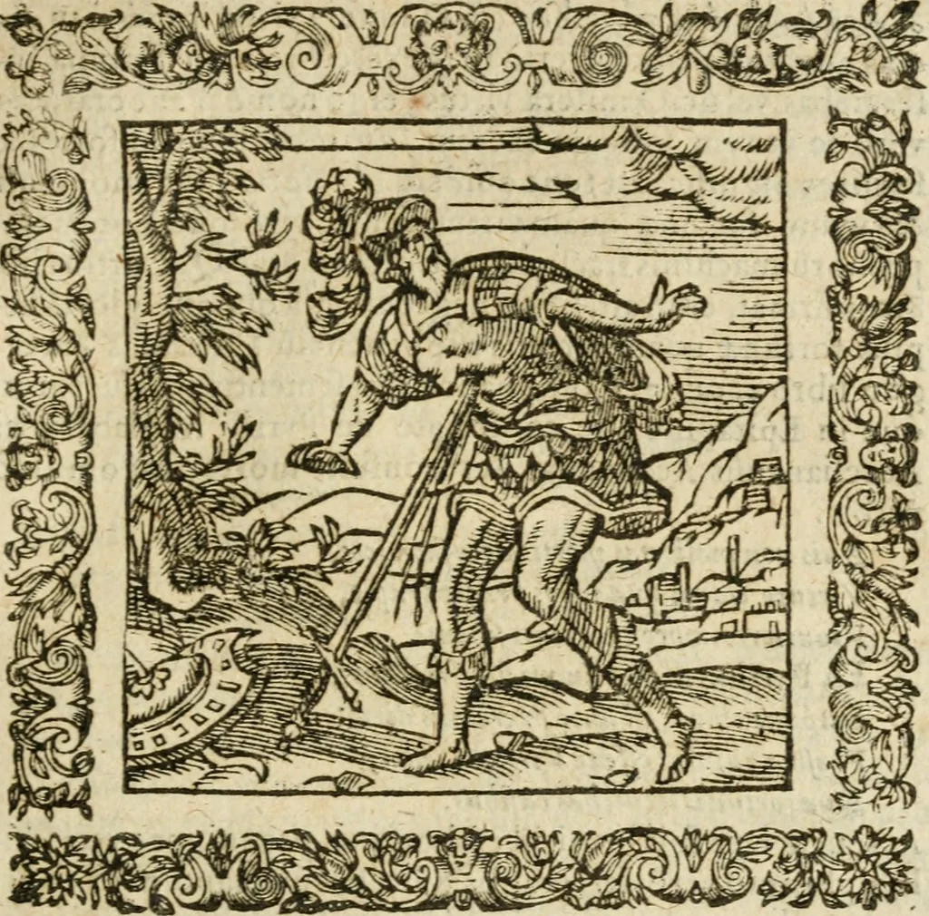 An illustration from Omnia Andreae Alciati V.C. Emblemata : cum commentariis, quibus emblematum detecta origine, dubia omnia, et obscura illustrantur, 1602, leaf 612