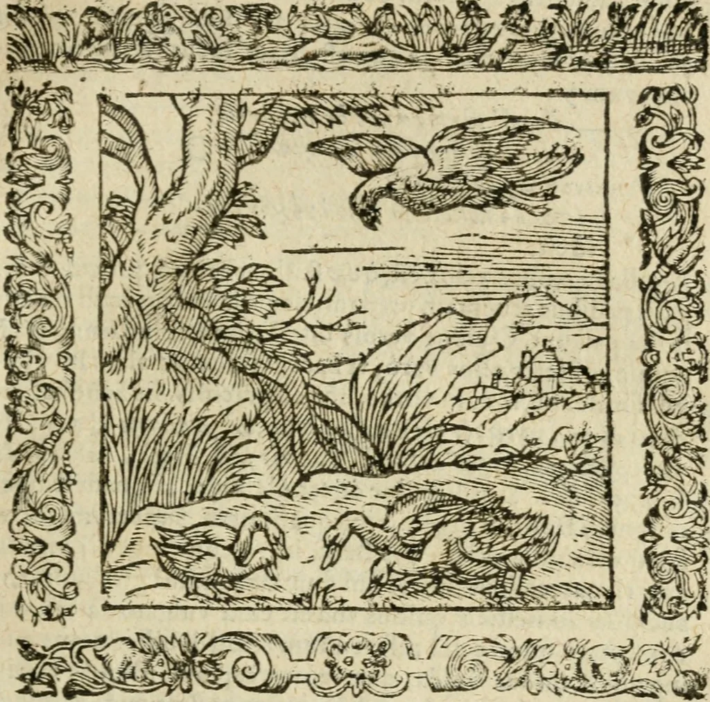 An illustration from Omnia Andreae Alciati V.C. Emblemata : cum commentariis, quibus emblematum detecta origine, dubia omnia, et obscura illustrantur, 1602, leaf 708