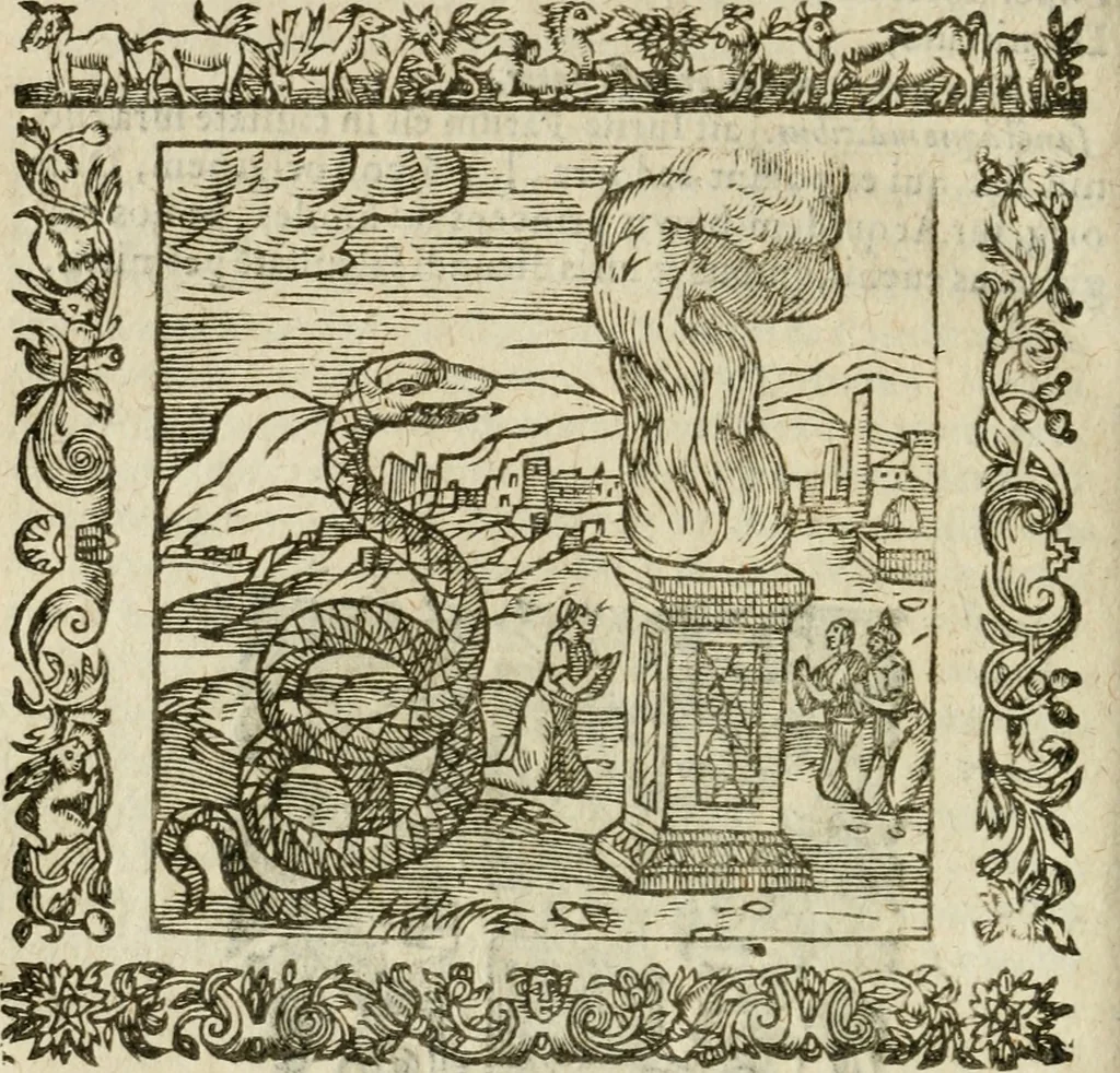 An illustration from Omnia Andreae Alciati V.C. Emblemata : cum commentariis, quibus emblematum detecta origine, dubia omnia, et obscura illustrantur, 1602, leaf 747