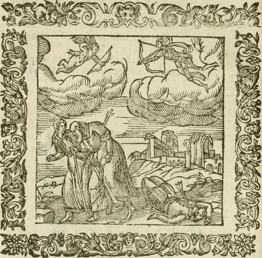 An illustration from Omnia Andreae Alciati V.C. Emblemata : cum commentariis, quibus emblematum detecta origine, dubia omnia, et obscura illustrantur, 1602, leaf 765