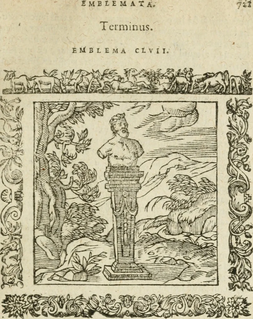 An illustration from Omnia Andreae Alciati V.C. Emblemata : cum commentariis, quibus emblematum detecta origine, dubia omnia, et obscura illustrantur, 1602, leaf 770