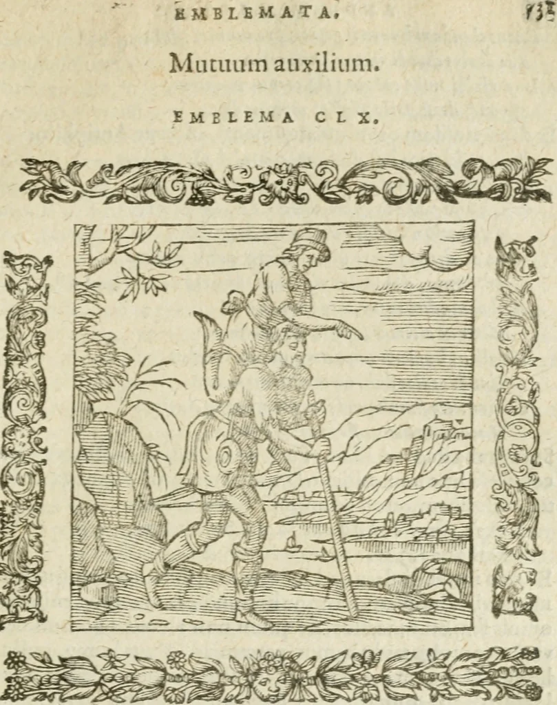 An illustration from Omnia Andreae Alciati V.C. Emblemata : cum commentariis, quibus emblematum detecta origine, dubia omnia, et obscura illustrantur, 1602, leaf 780