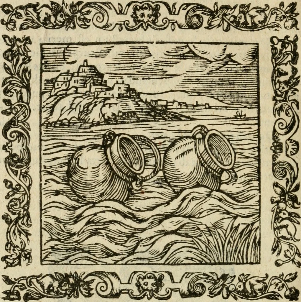 An illustration from Omnia Andreae Alciati V.C. Emblemata : cum commentariis, quibus emblematum detecta origine, dubia omnia, et obscura illustrantur, 1602, leaf 799