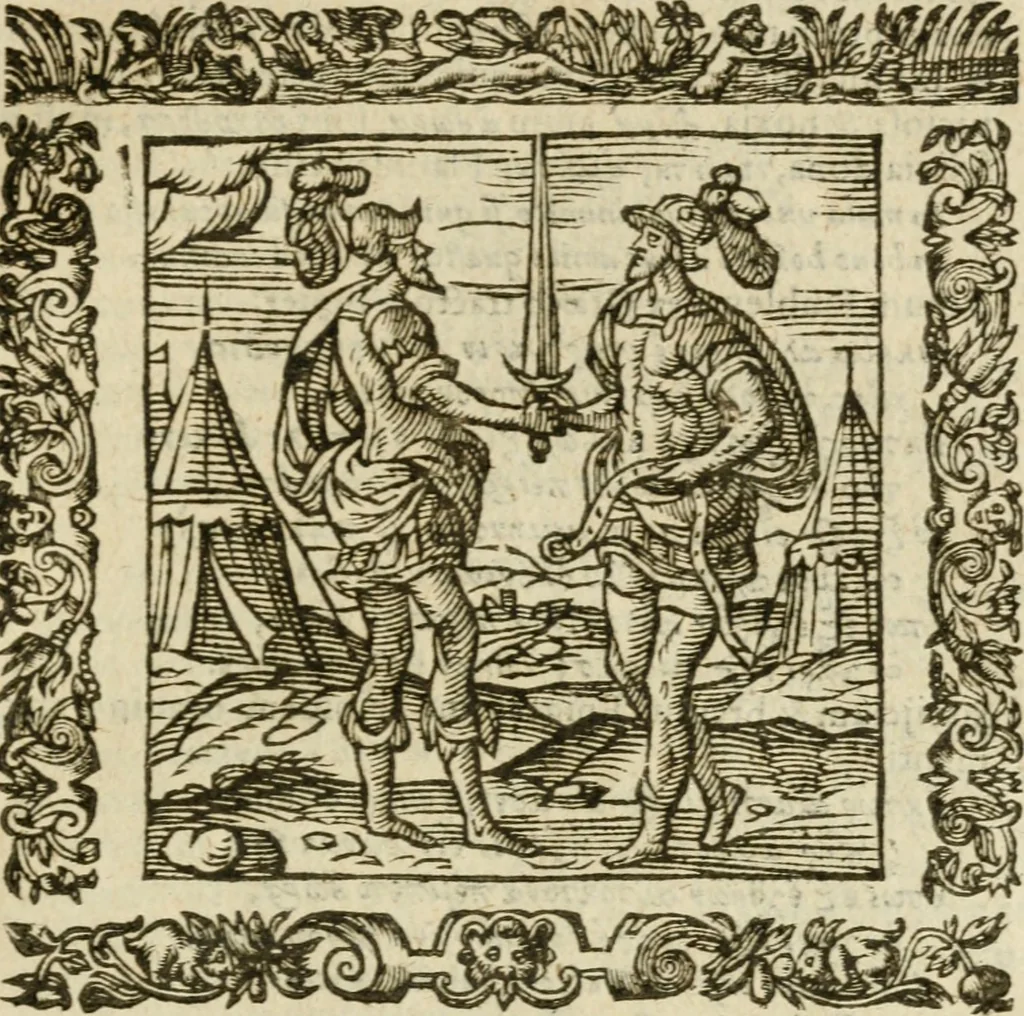 An illustration from Omnia Andreae Alciati V.C. Emblemata : cum commentariis, quibus emblematum detecta origine, dubia omnia, et obscura illustrantur, 1602, leaf 806