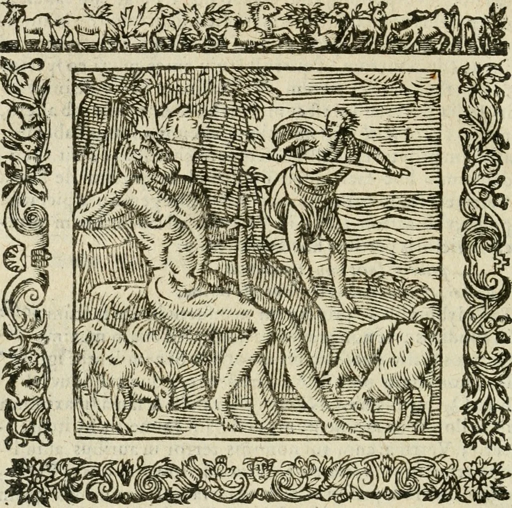 An illustration from Omnia Andreae Alciati V.C. Emblemata : cum commentariis, quibus emblematum detecta origine, dubia omnia, et obscura illustrantur, 1602, leaf 819