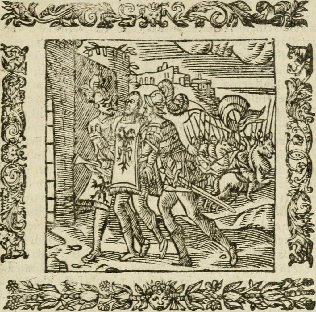 An illustration from Omnia Andreae Alciati V.C. Emblemata : cum commentariis, quibus emblematum detecta origine, dubia omnia, et obscura illustrantur, 1602, leaf 826