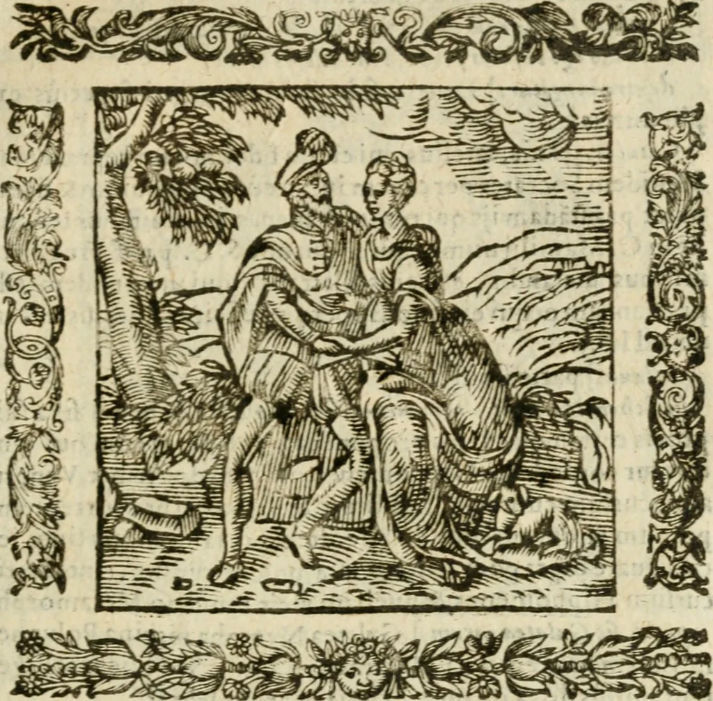An illustration from Omnia Andreae Alciati V.C. Emblemata : cum commentariis, quibus emblematum detecta origine, dubia omnia, et obscura illustrantur, 1602, leaf 906