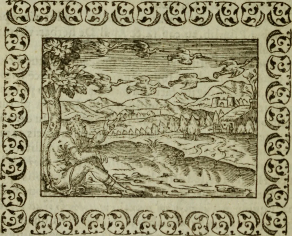 An illustration from Omnia Andreae Alciati v.c. emblemata : cum commentariis, quibus emblematum omnium aperta origine, mens authoris explicatur, & obscura omnia dubiaque illustrantur, 1583, leaf 103
