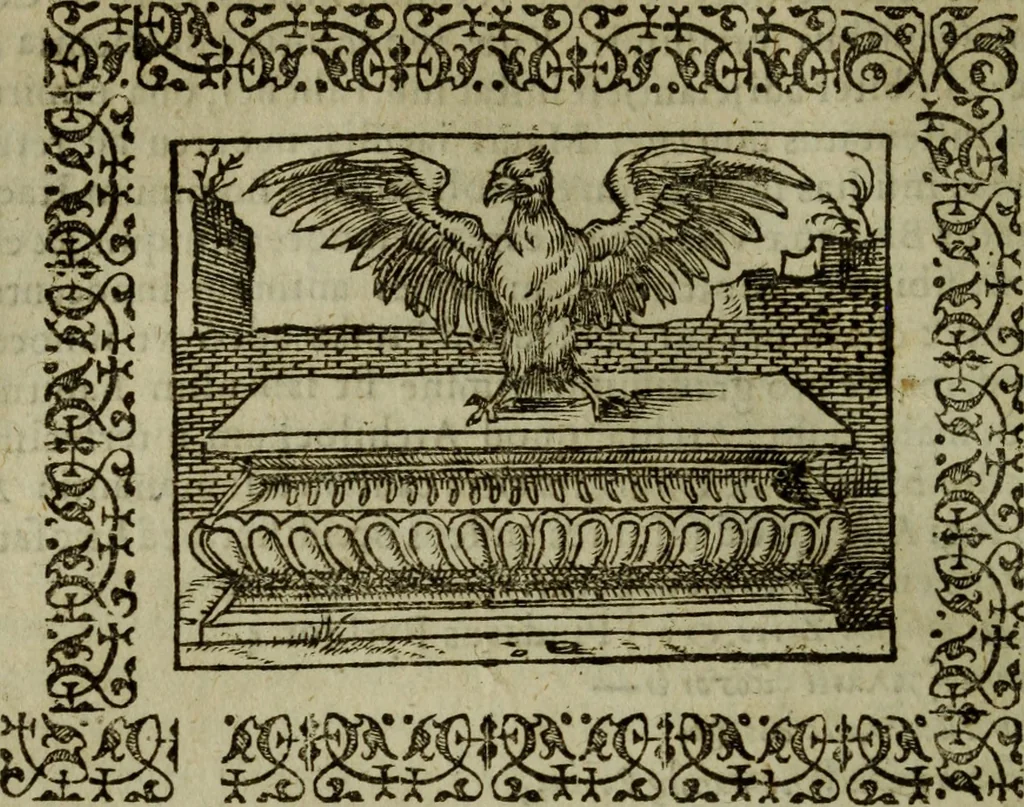 An illustration from Omnia Andreae Alciati v.c. emblemata : cum commentariis, quibus emblematum omnium aperta origine, mens authoris explicatur, & obscura omnia dubiaque illustrantur, 1583, leaf 163
